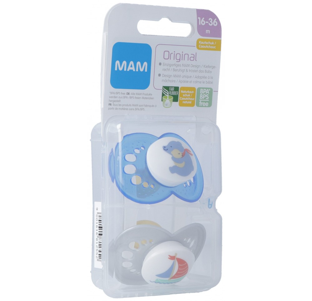 MAM Original lolette caoutchouc 16-36m Boy 2 pce