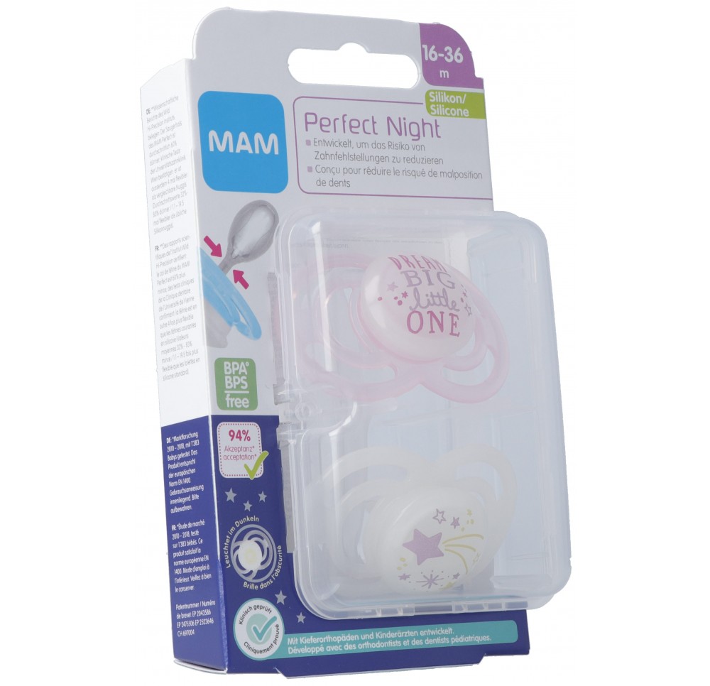 MAM Perfect Night lolette sili 16-36m Girl 2 pce