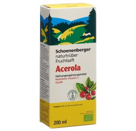 SCHOENENBERGER Acérola suc plantes fraî bio 200 ml