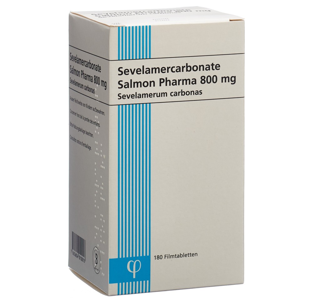 SEVELAMERCARBONATE Salmon Pharma 800 mg fl 180 pce SEVELAMERCARBONATE Salmon Pharma 800 mg fl 180 pce