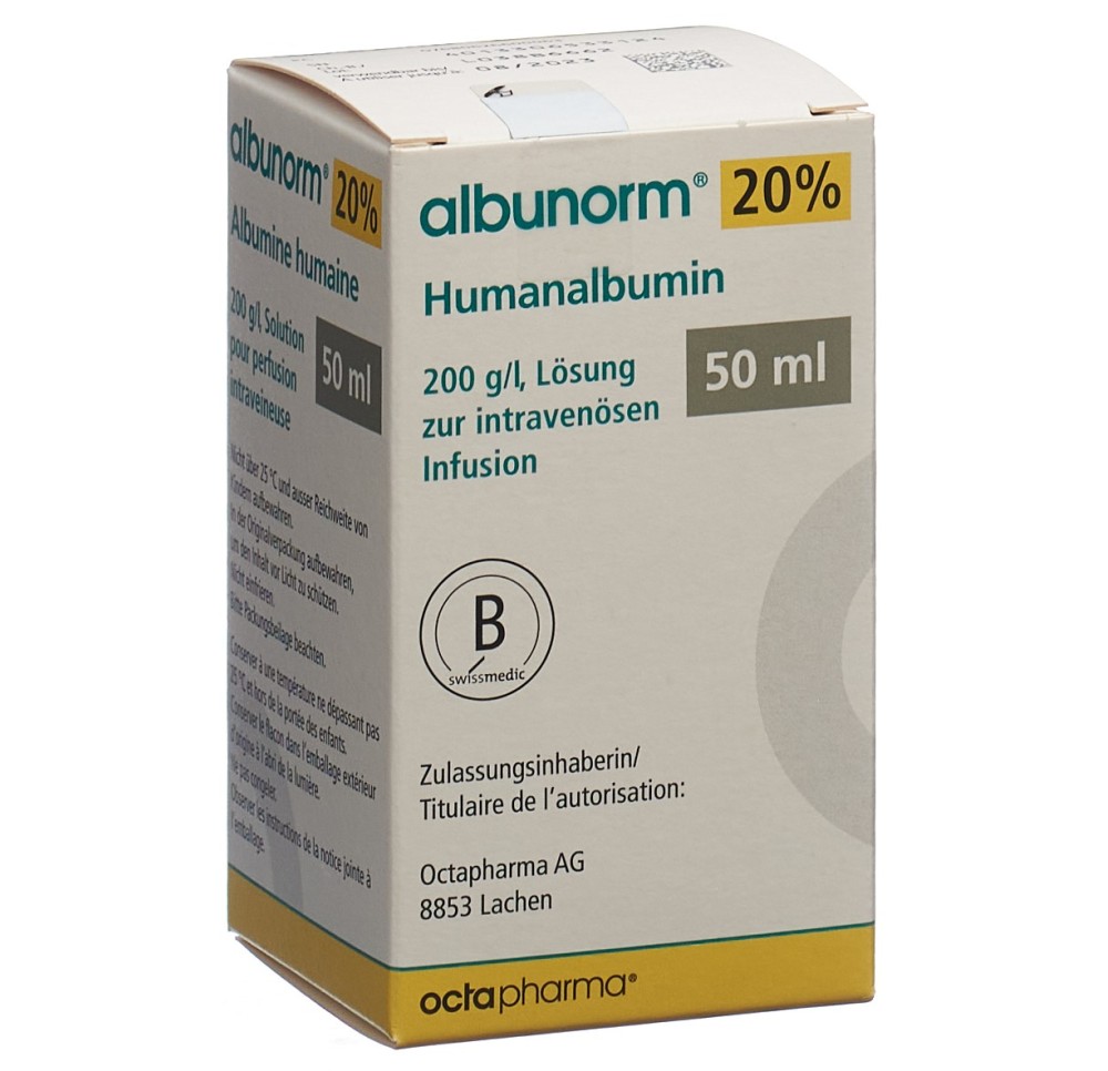 ALBUNORM 20 % 10 g/50ml 50ml fl ver ALBUNORM 20 % 10 g/50ml 50ml fl ver
