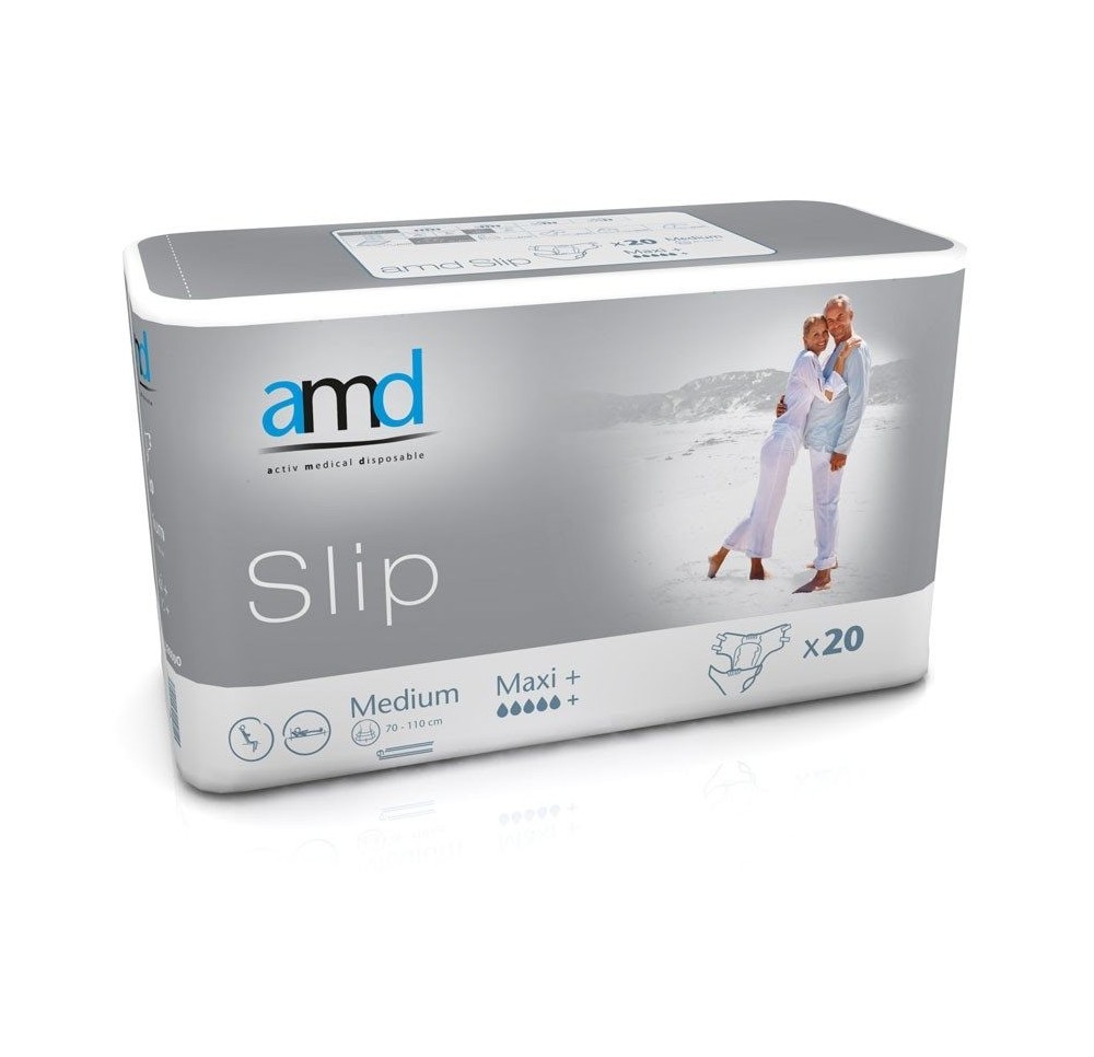 AMD Slip Maxi+ 3600ml 83x70cm M gris 20 pce