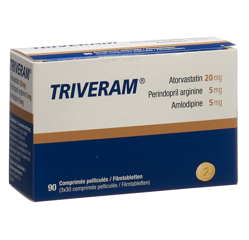 TRIVERAM cpr pell 20/5/5mg 3 bte 30 pce TRIVERAM cpr pell 20/5/5mg 3 bte 30 pce
