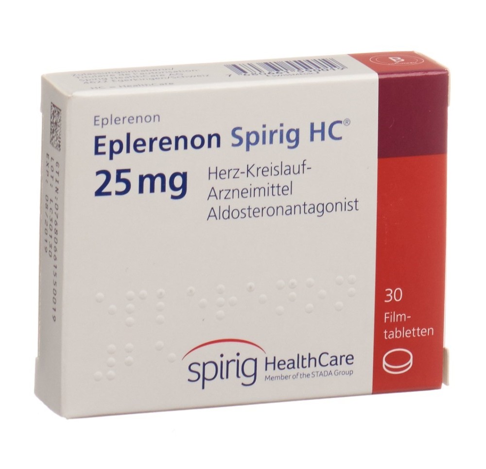 EPLERENONE Spirig HC cpr pell 25 mg 30 pce EPLERENONE Spirig HC cpr pell 25 mg 30 pce