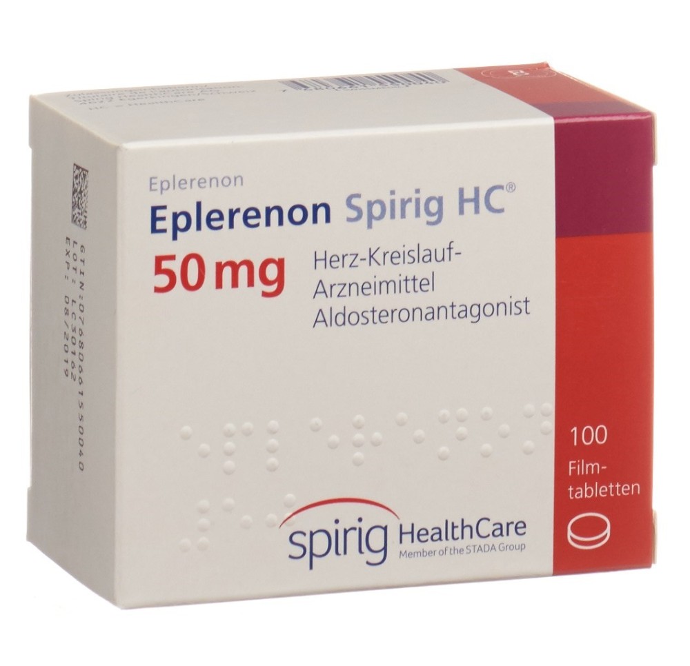 EPLERENONE Spirig HC cpr pell 50 mg 100 pce EPLERENONE Spirig HC cpr pell 50 mg 100 pce