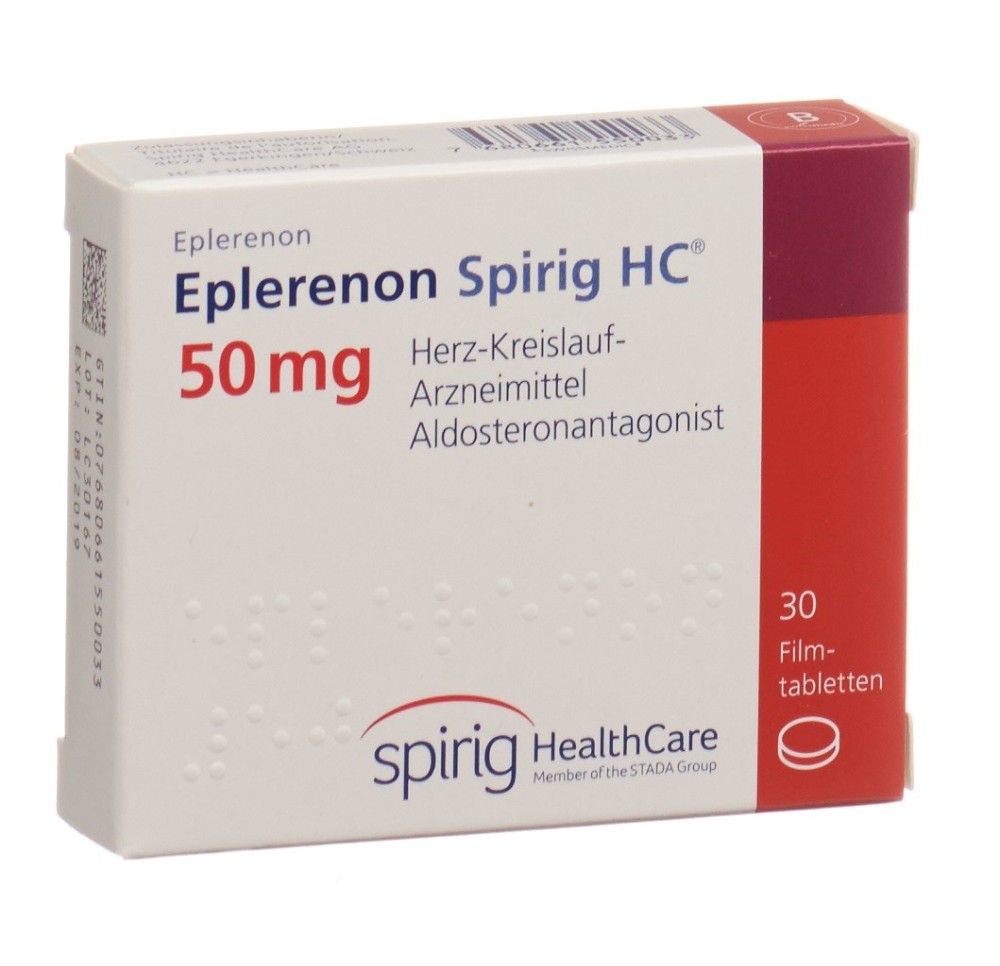 EPLERENONE Spirig HC cpr pell 50 mg 30 pce EPLERENONE Spirig HC cpr pell 50 mg 30 pce