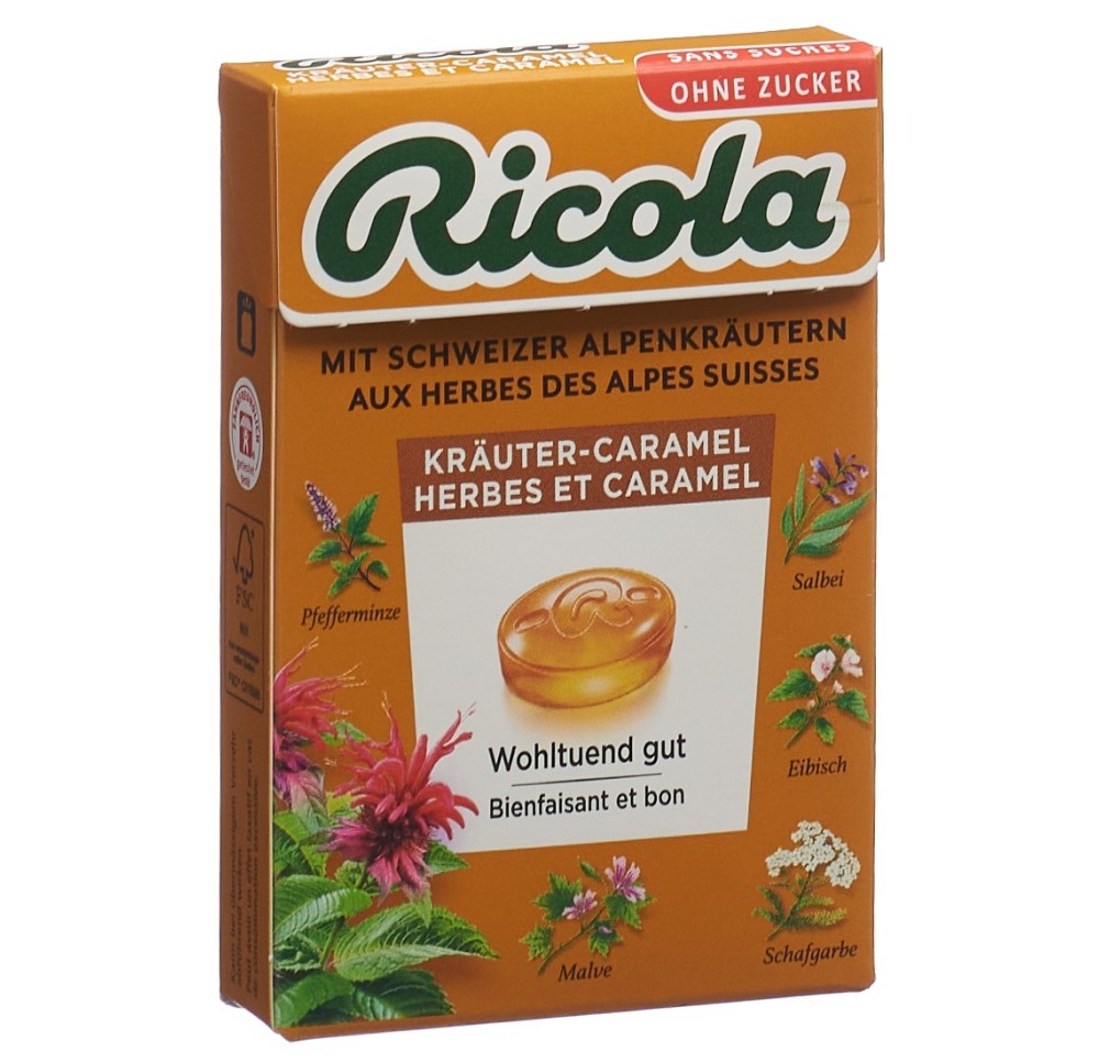 RICOLA herbes et caramel s sucre a stevia box 50 g