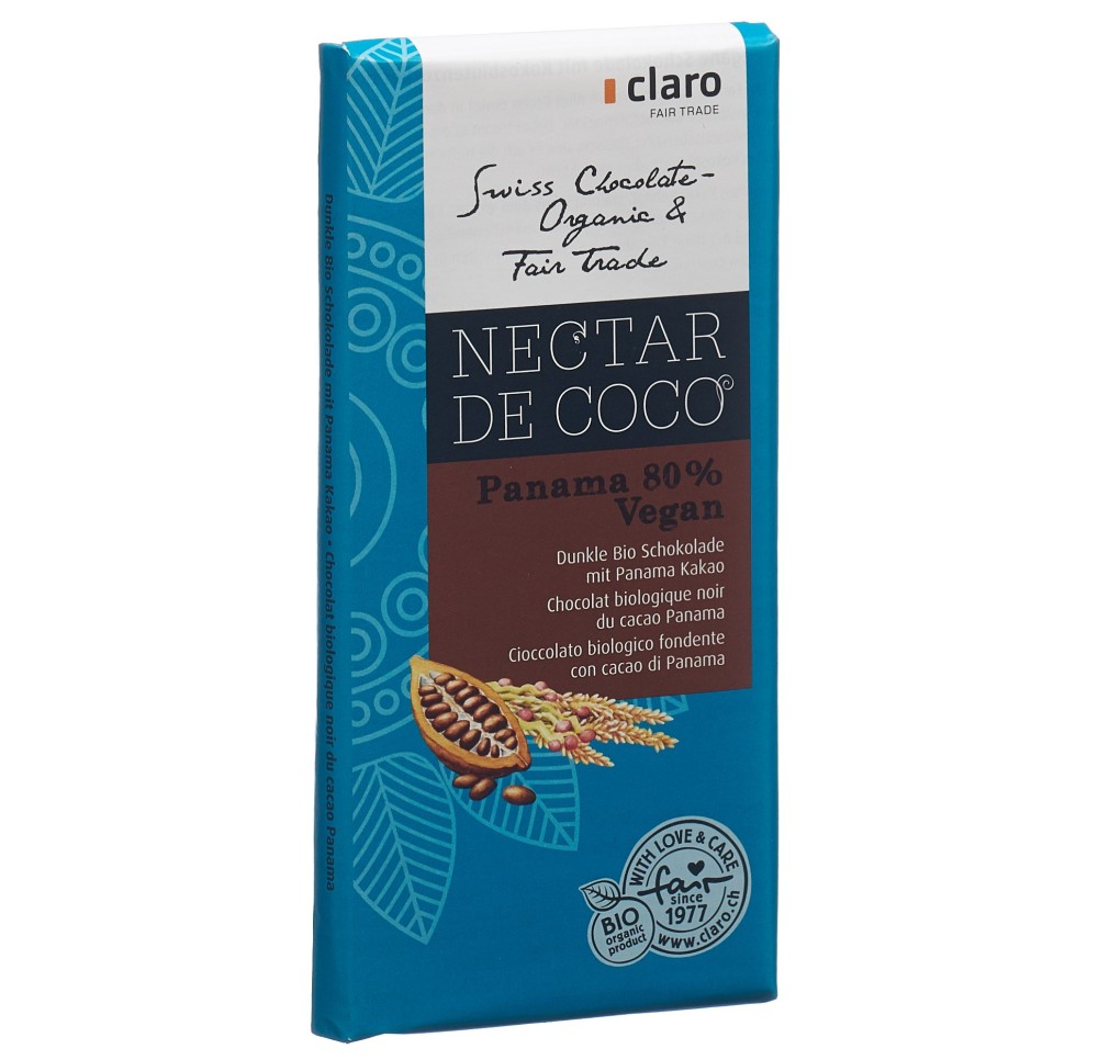 CLARO nectar de coco Panama 80% tab bio 100 g CLARO nectar de coco Panama 80% tab bio 100 g