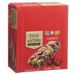 TASTE OF NATURE barre Cranberry 16 x 40 g