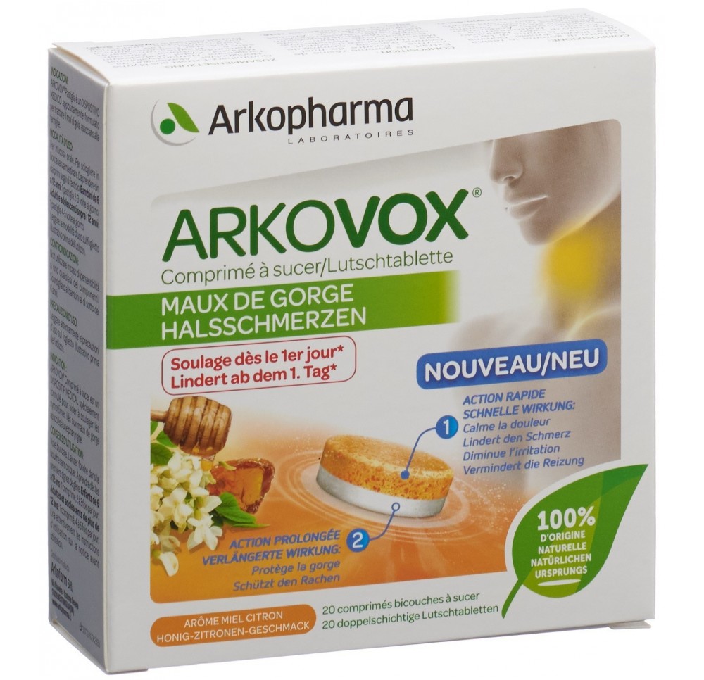 ARKOVOX cpr sucer bicouches miel-citron 20 pce