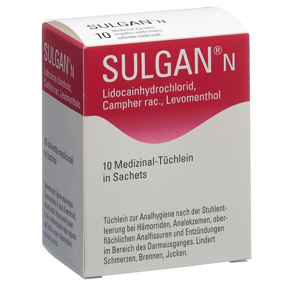 SULGAN-N lingettes médicinales en sachets 10 pce