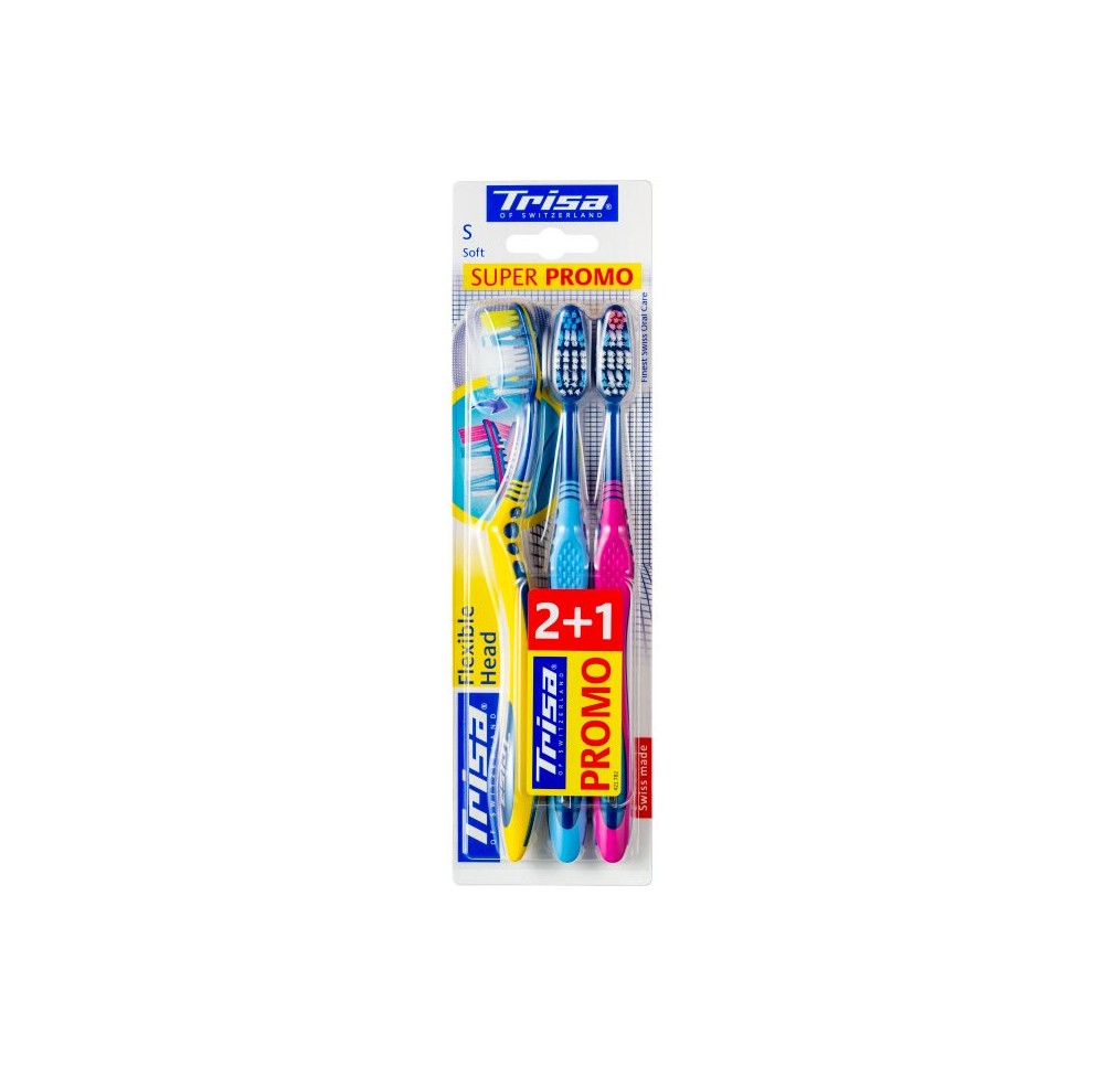 TRISA Flexible Head brosse dents trio soft 3 pce
