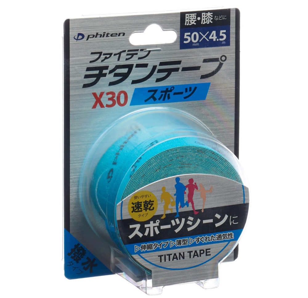 PHITEN Aquatitan Tape X30 sport 5cmx4.5m élas bleu