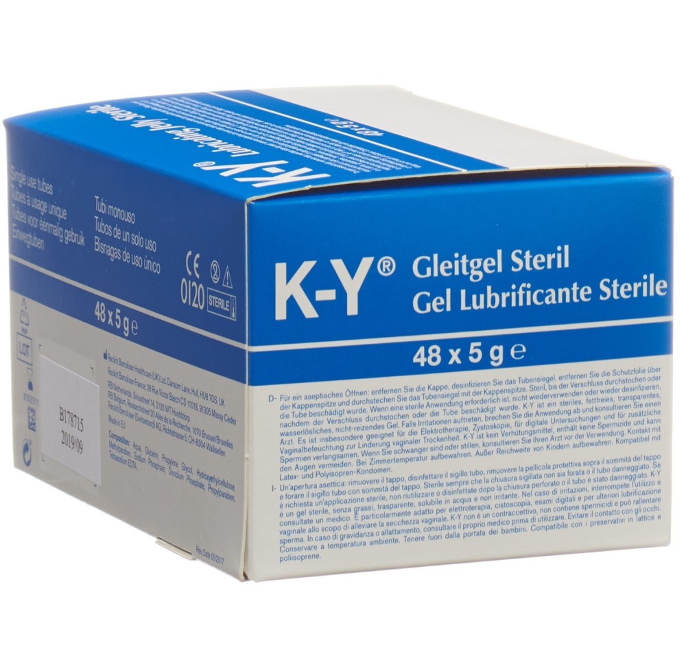 K Y Gelee lubrifiant stérile 48 x 5 g