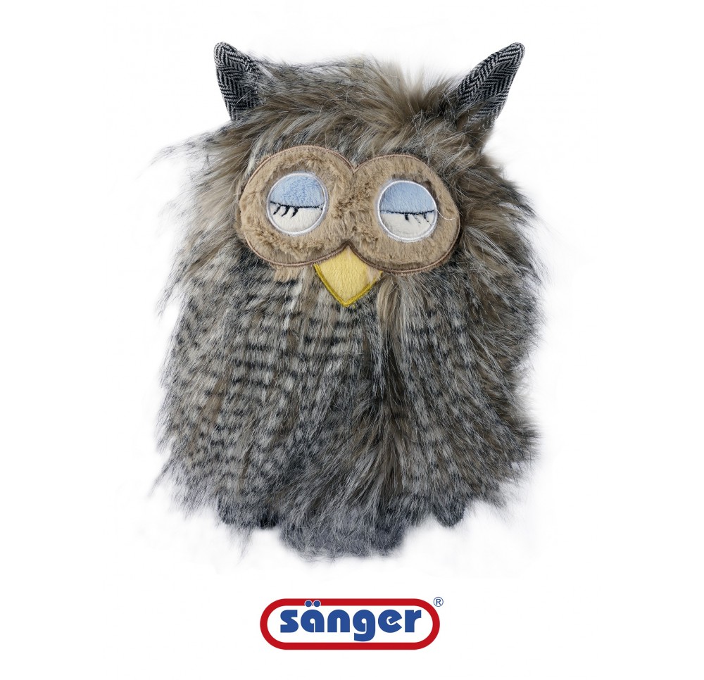 SÄNGER bouillotte caoutchouc pelu 0.8l hibou plume