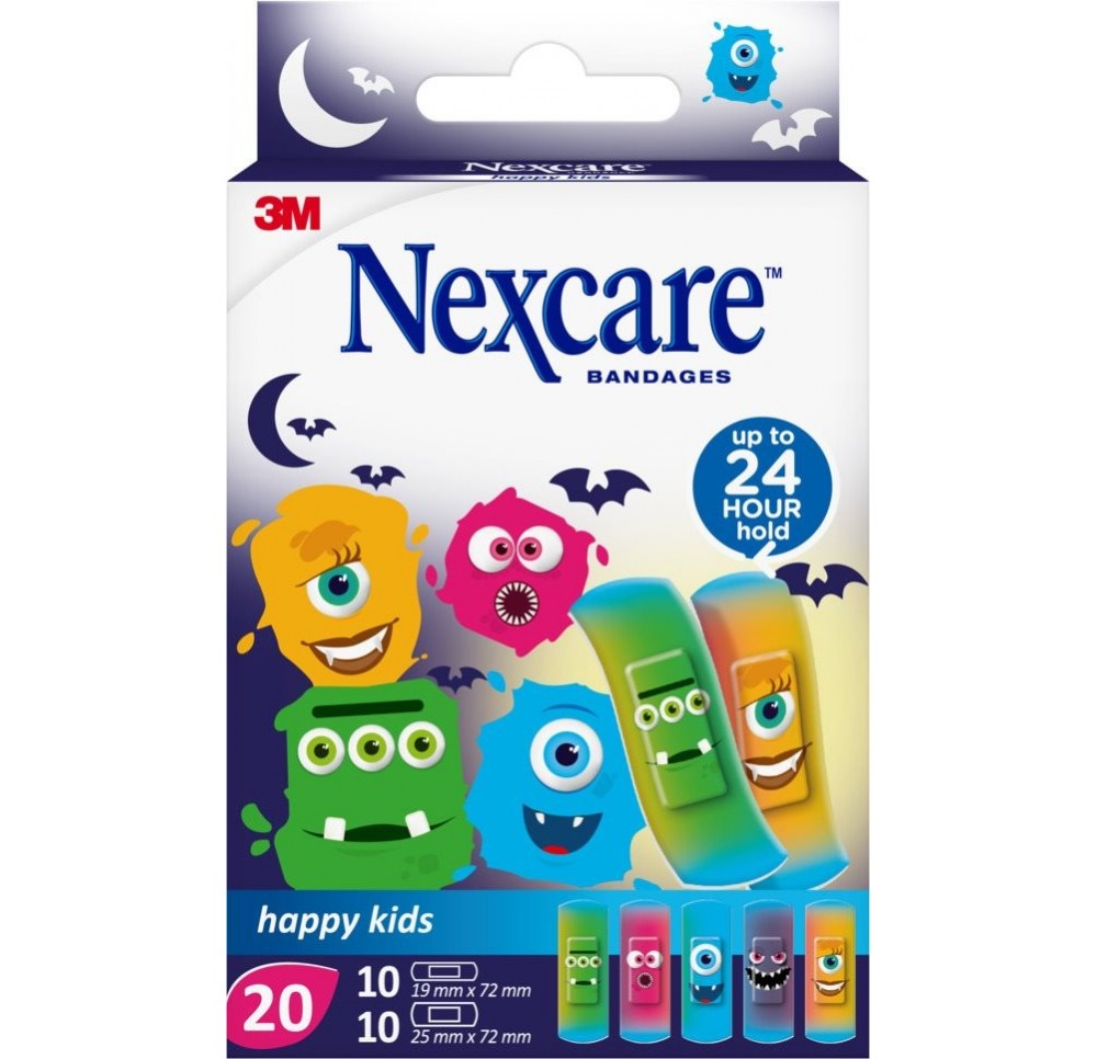 3M NEXCARE pansement enf Happy Kids Monster 20 pce