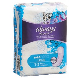 ALWAYS Discreet incontinence Pads+ long 10 pce