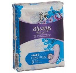 ALWAYS Discreet incontinence Pads+ long plus 8 pce