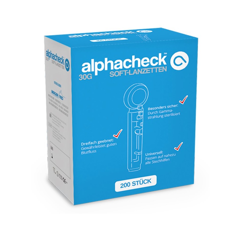 ALPHACHECK Lancettes SOFT 30G 200 pce
