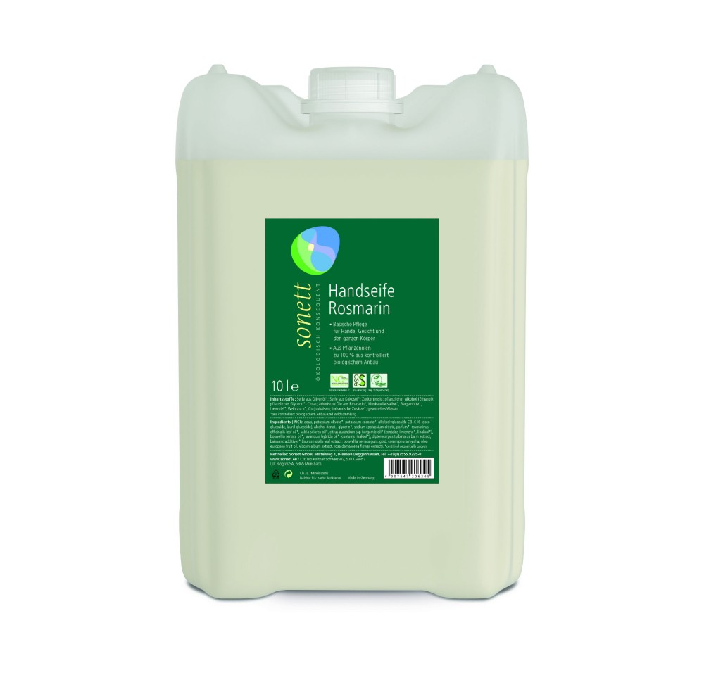 SONETT savon mains romarin bidon 10 lt SONETT savon mains romarin bidon 10 lt