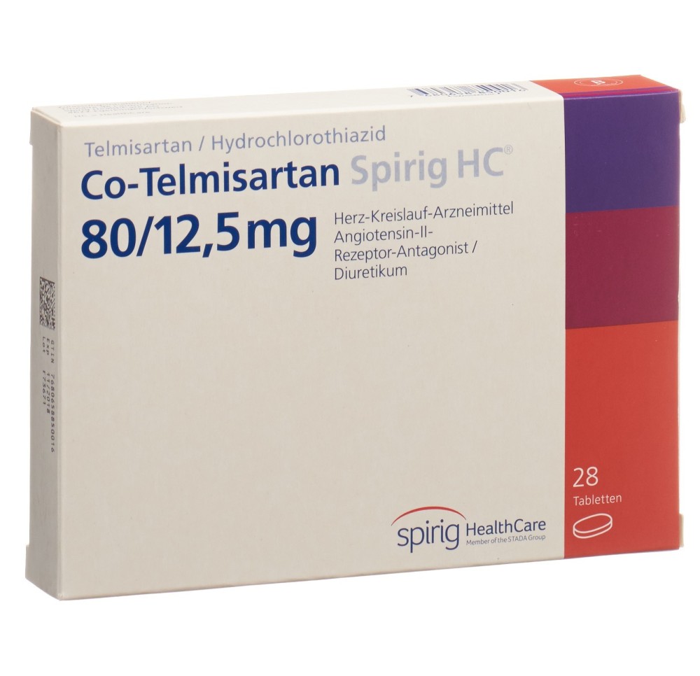CO-TELMISARTAN Spirig HC cpr 80/12.5 mg 28 pce CO-TELMISARTAN Spirig HC cpr 80/12.5 mg 28 pce