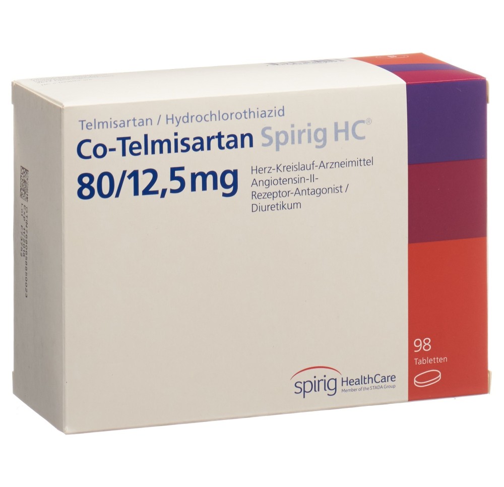 CO-TELMISARTAN Spirig HC cpr 80/12.5 mg 98 pce CO-TELMISARTAN Spirig HC cpr 80/12.5 mg 98 pce