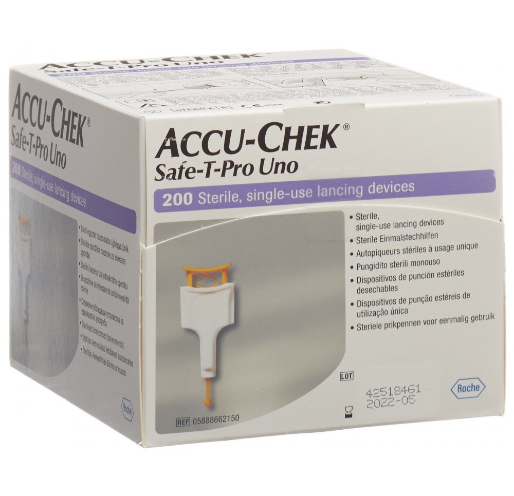 ACCU-CHEK SAFE-T PRO UNO usage unique 200 pce