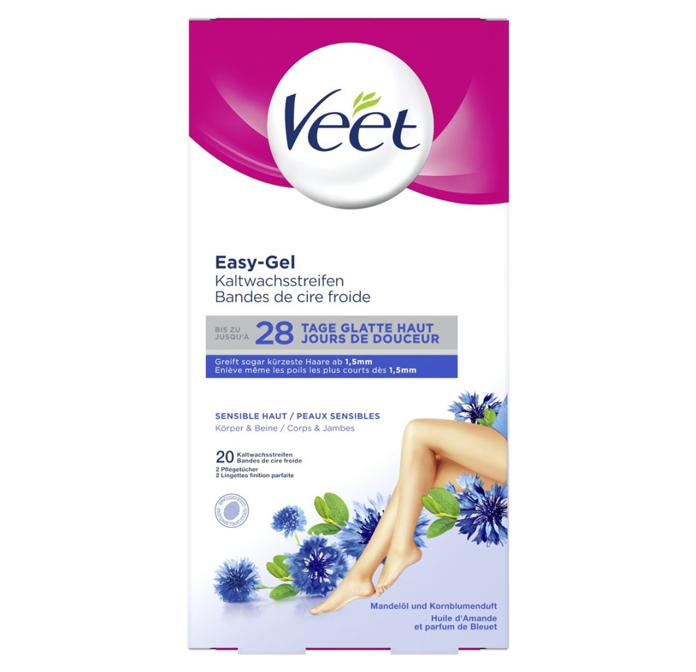 VEET band cire froide aissell&maill sens 8 x 2 pce