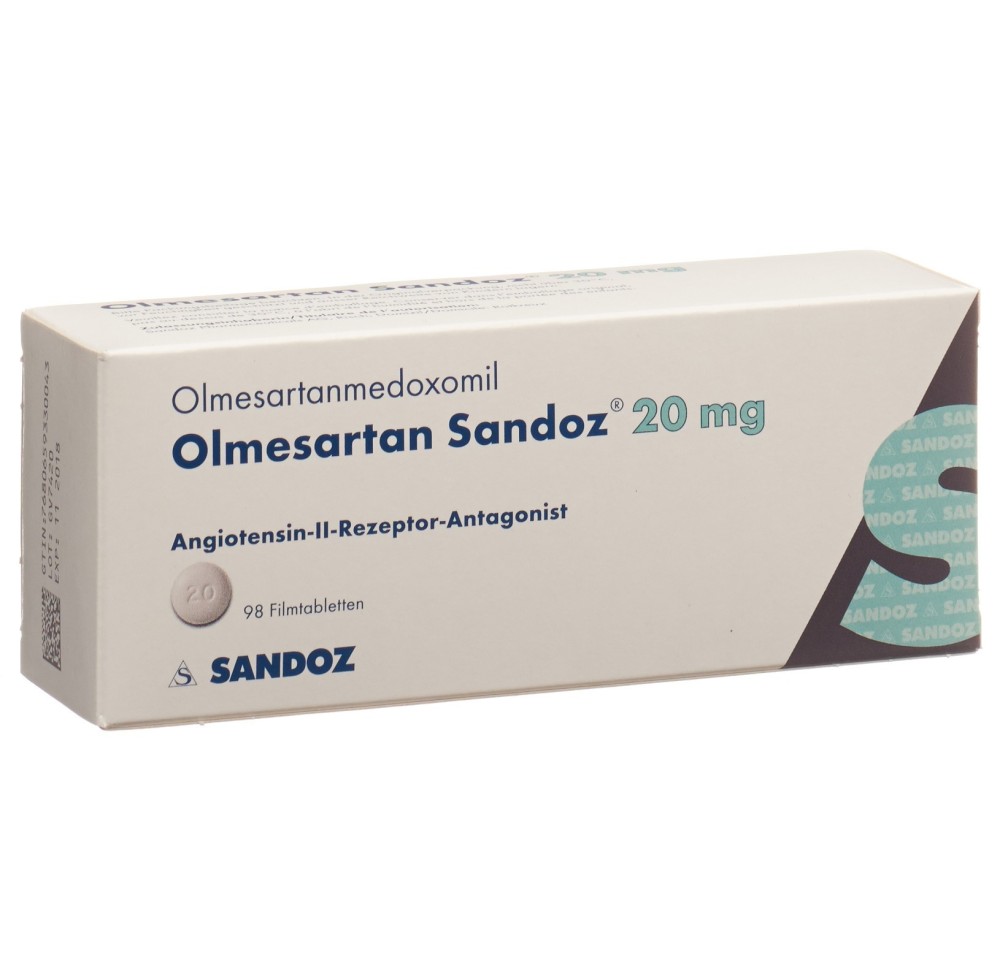 OLMESARTAN Sandoz cpr pell 20 mg 98 pce OLMESARTAN Sandoz cpr pell 20 mg 98 pce
