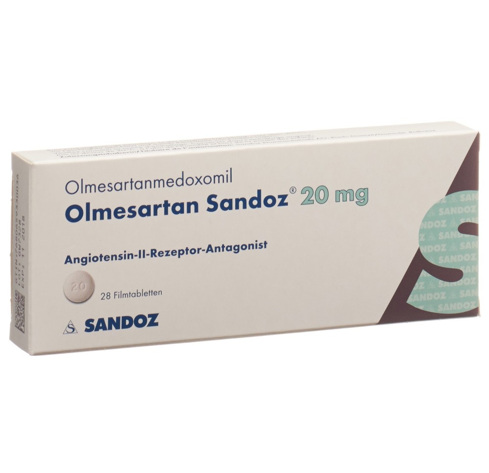 OLMESARTAN Sandoz cpr pell 20 mg 28 pce OLMESARTAN Sandoz cpr pell 20 mg 28 pce
