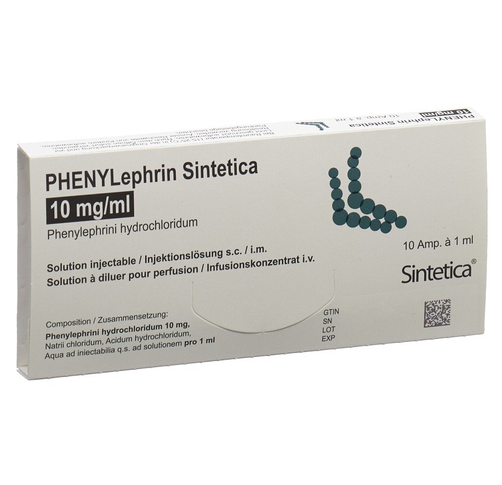 PHENYLEPHRIN Sintetica 10 mg/ml 10 amp 1 ml PHENYLEPHRIN Sintetica 10 mg/ml 10 amp 1 ml