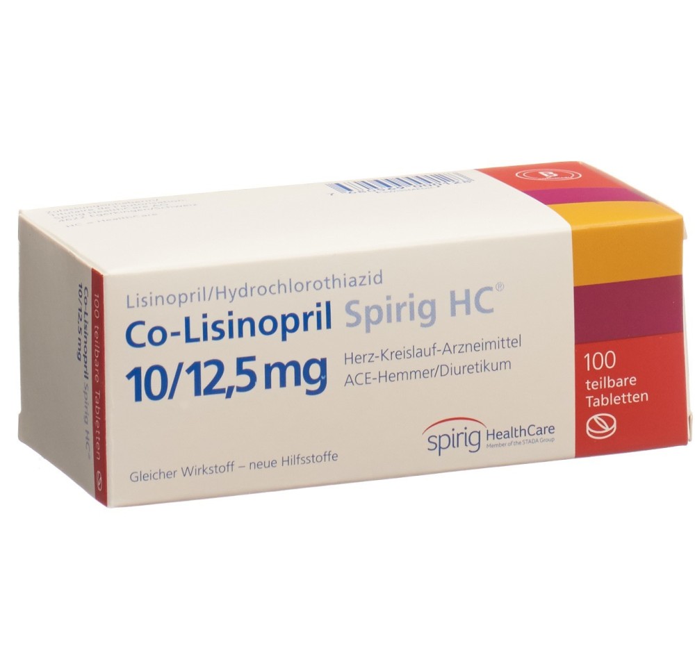 CO-LISINOPRIL Spirig HC cpr 10/12.5 mg 100 pce CO-LISINOPRIL Spirig HC cpr 10/12.5 mg 100 pce