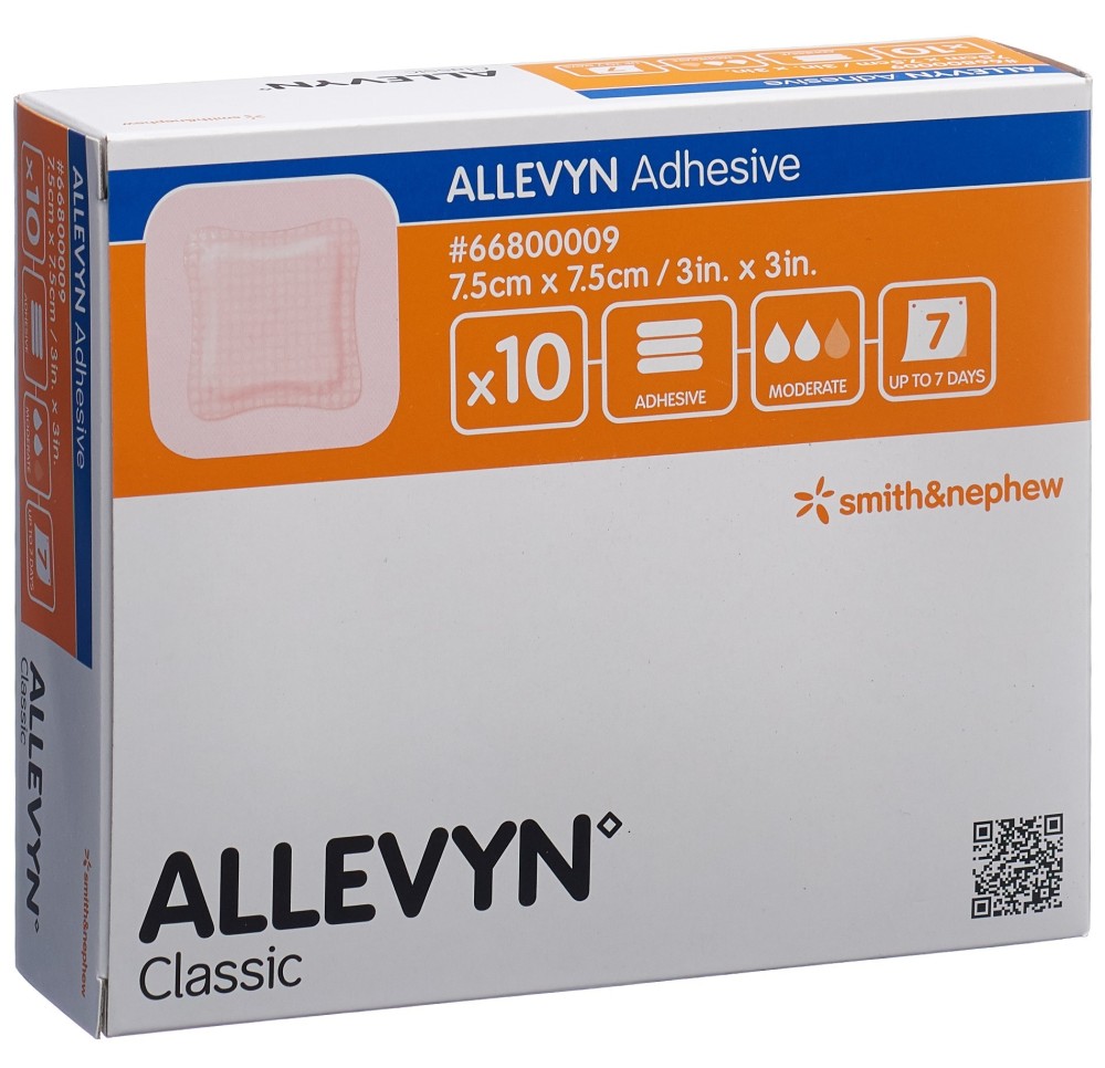 ALLEVYN ADHESIVE pansem adhésif 7.5x7.5cm 10 pce ALLEVYN ADHESIVE pansem adhésif 7.5x7.5cm 10 pce