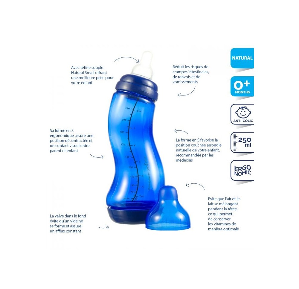 DIFRAX S-biberon 250ml col normal DIFRAX S-biberon 250ml col normal
