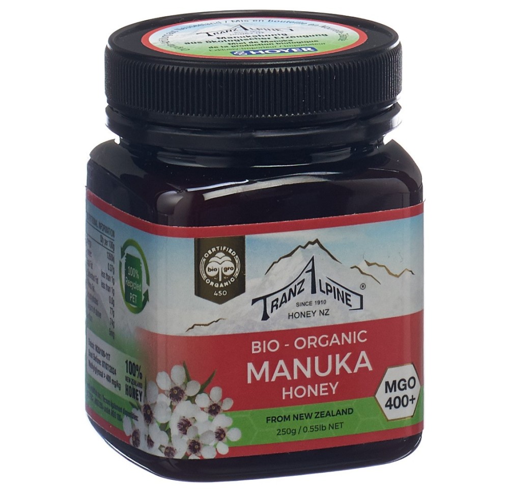 TRANZALPINE Miel de Manuka MGO 400+ bio 250 g TRANZALPINE Miel de Manuka MGO 400+ bio 250 g