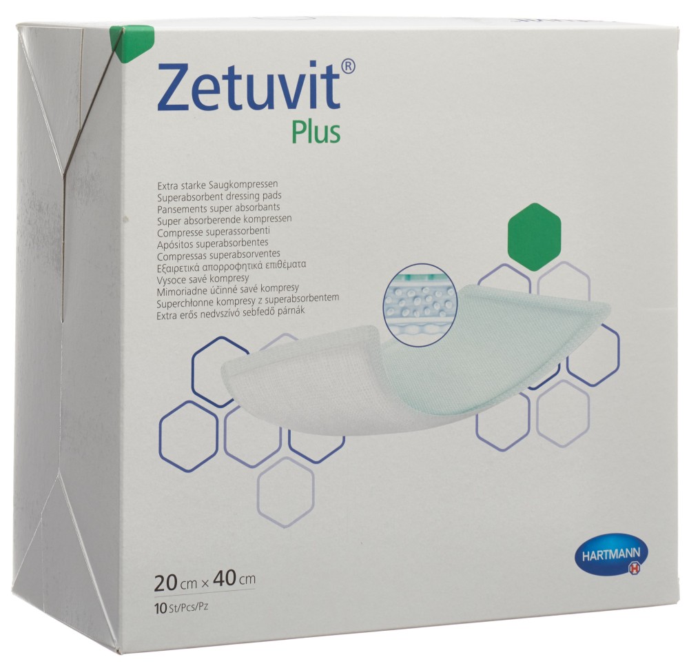 ZETUVIT Plus compresse absorbante 20x40cm 10 pce