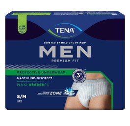 TENA Men Prem Fit Under Lv 4 S/M carton 4 x 12 pce