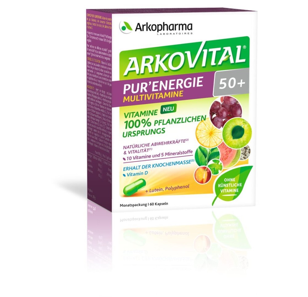 ARKOVITAL Pur'Energie 50+ caps vit+min bte 60 pce ARKOVITAL Pur'Energie 50+ caps vit+min bte 60 pce