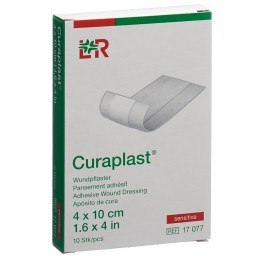 CURAPLAST pans adhésif 4cmx10cm chair 10 pce