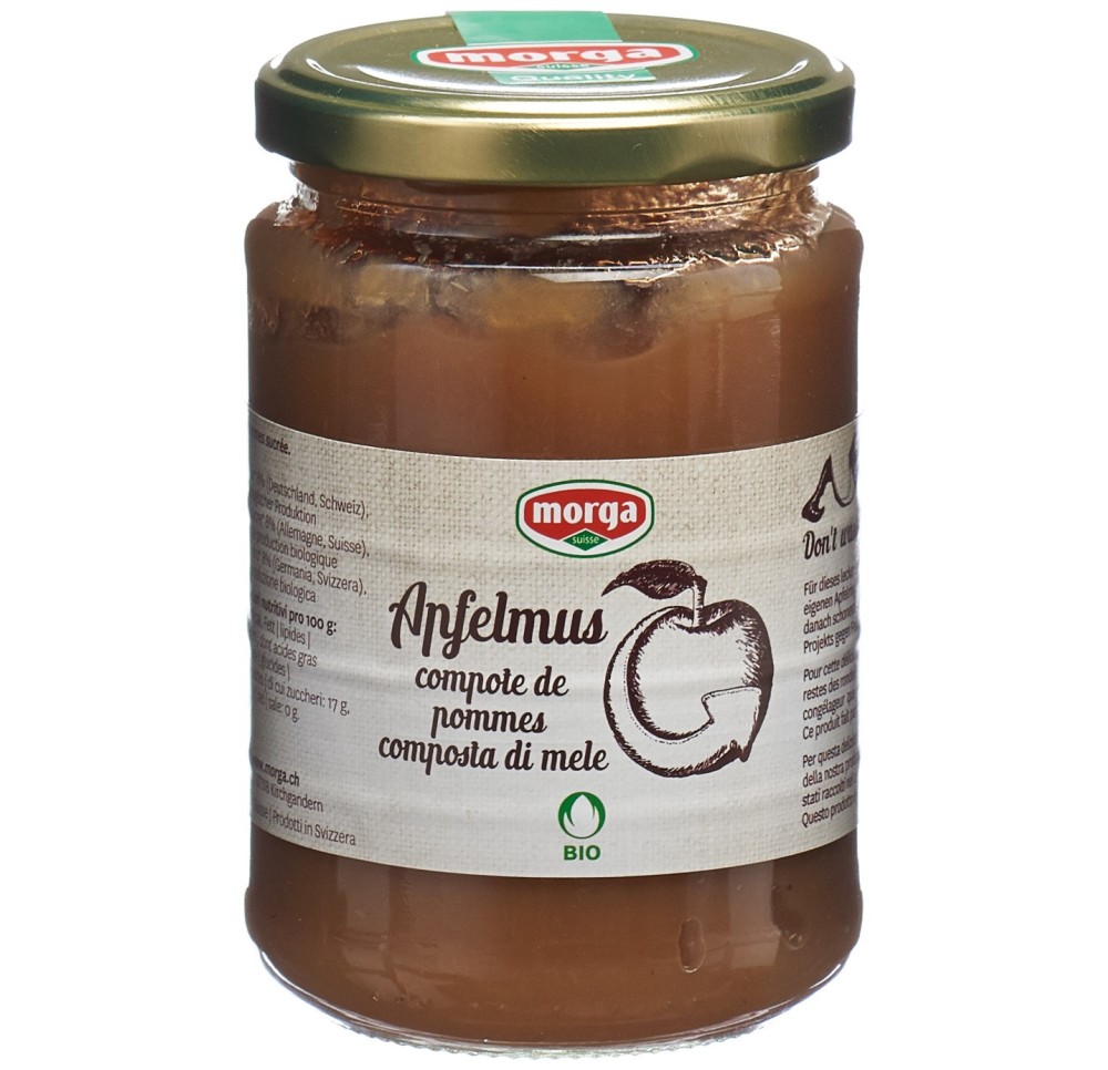 MORGA Compote de pomme bourgeon bio verre 360 g MORGA Compote de pomme bourgeon bio verre 360 g