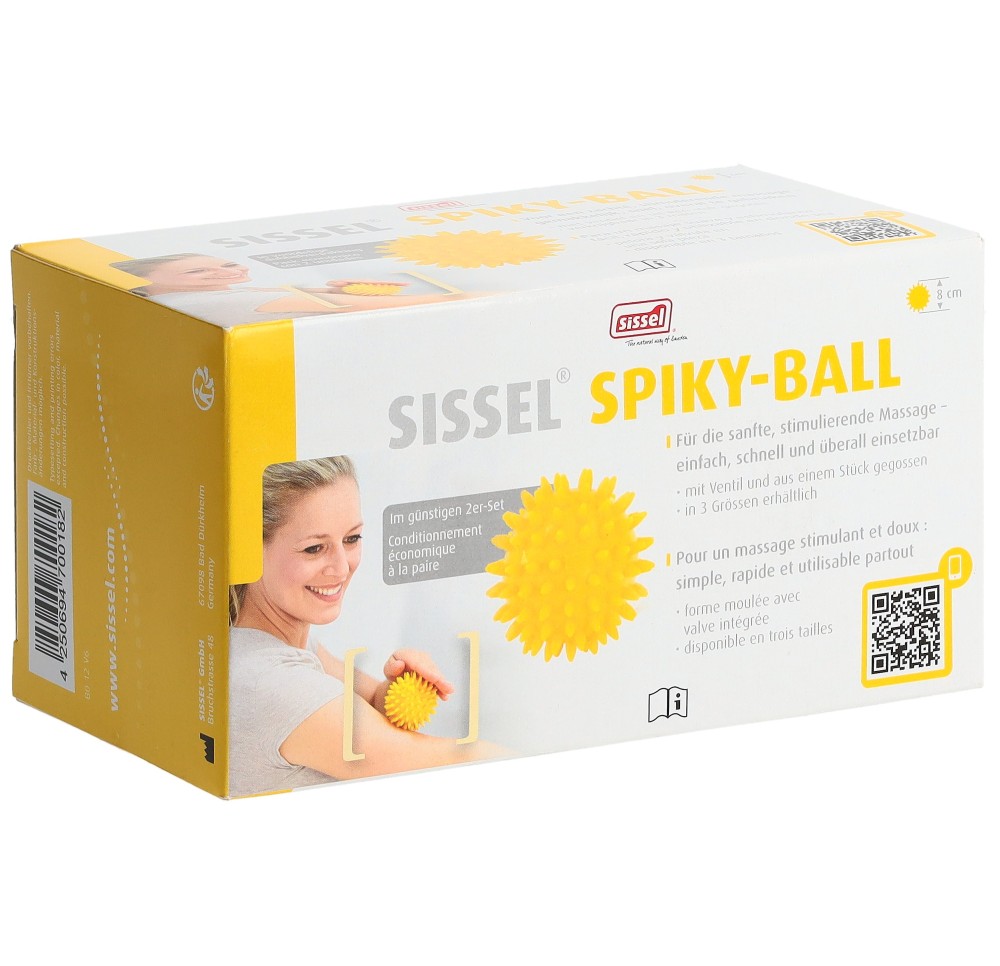 SISSEL Spiky-Ball 8cm jaune 2 pce