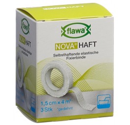 FLAWA NOVA Haft bande gaze cohésive 1.5cmx4m 3 pce