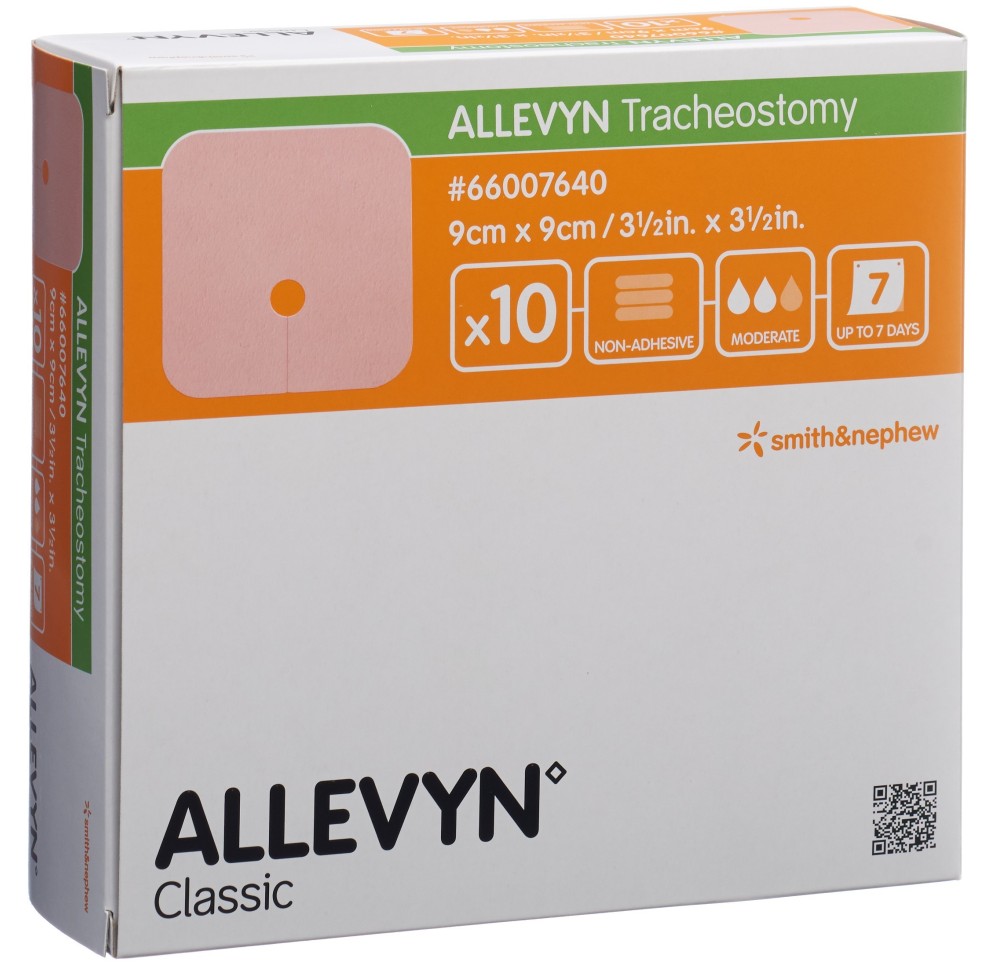ALLEVYN TRACHEOSTOMY pansem vulnér 9x9cm 10 sach