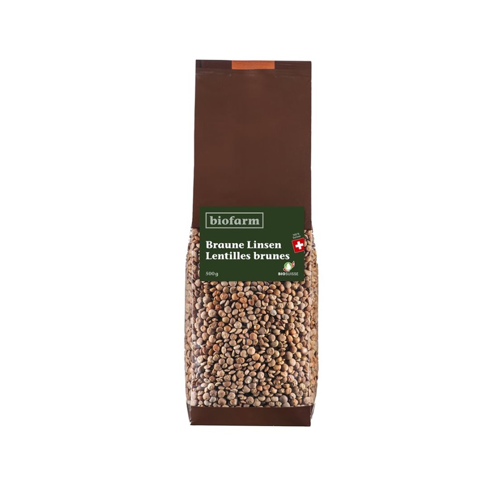 BIOFARM lentilles brunes mont bourgeon CH 500 g