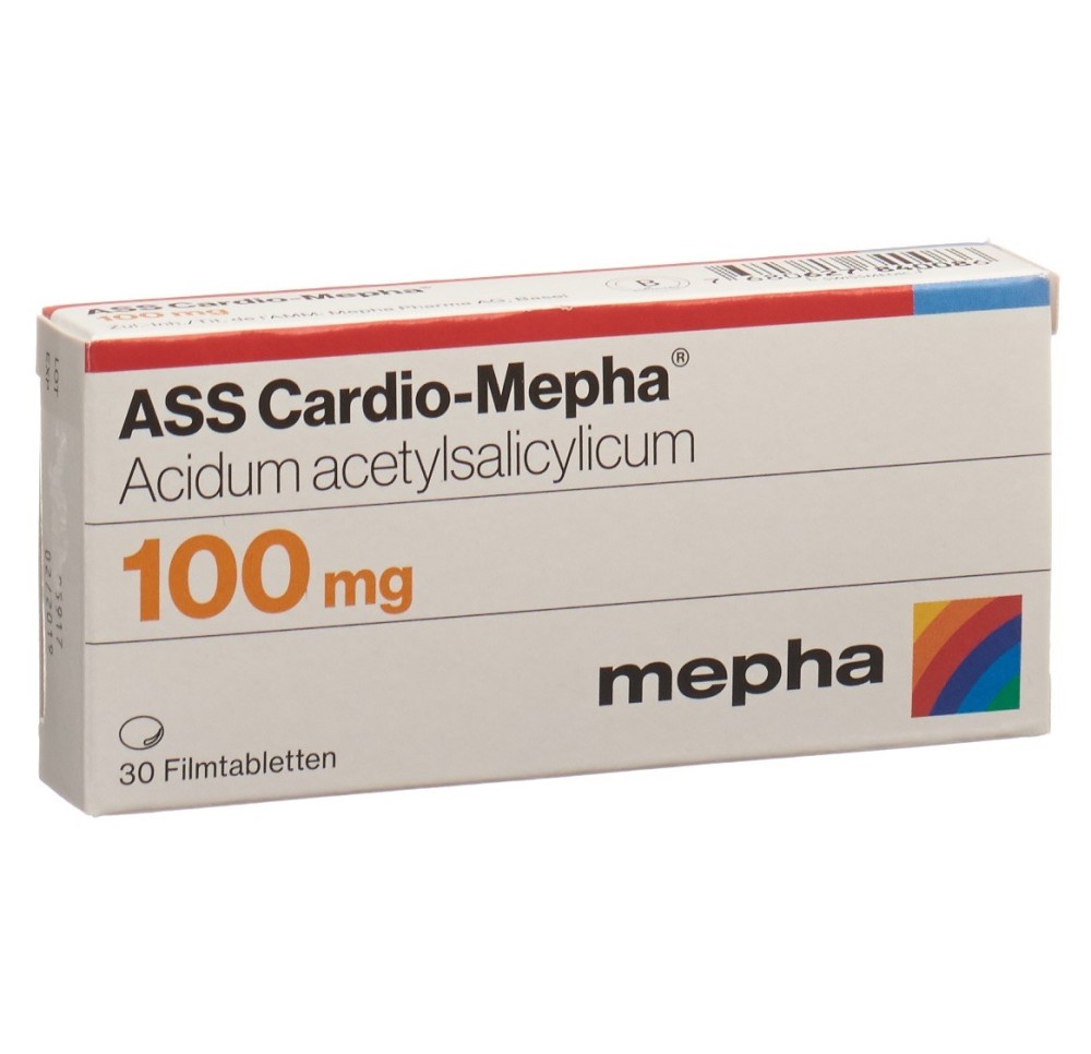 ASS CARDIO Mepha cpr pell 100 mg 30 pce ASS CARDIO Mepha cpr pell 100 mg 30 pce