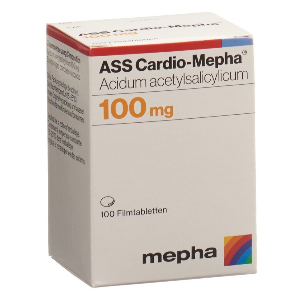 ASS CARDIO Mepha cpr pell 100 mg bte 100 pce ASS CARDIO Mepha cpr pell 100 mg bte 100 pce