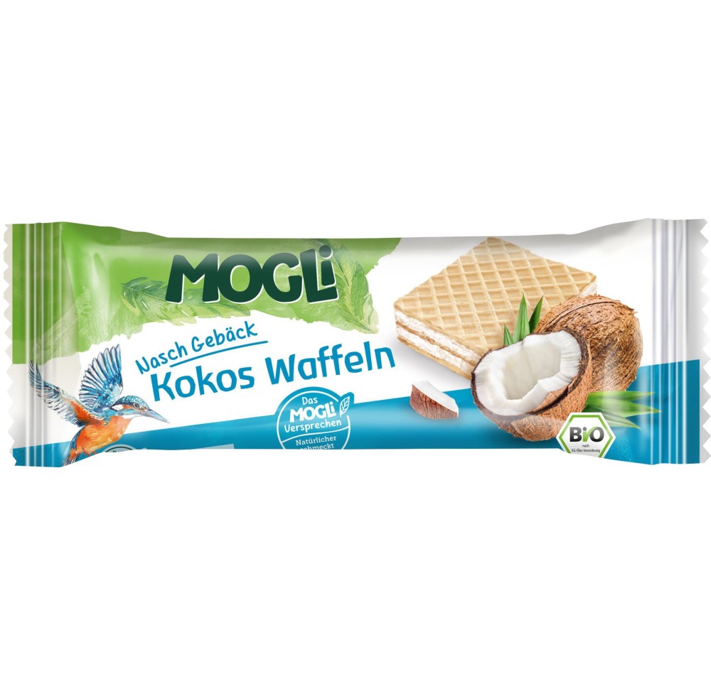 MOGLI Gaufres à la noix de coco bio 15 g