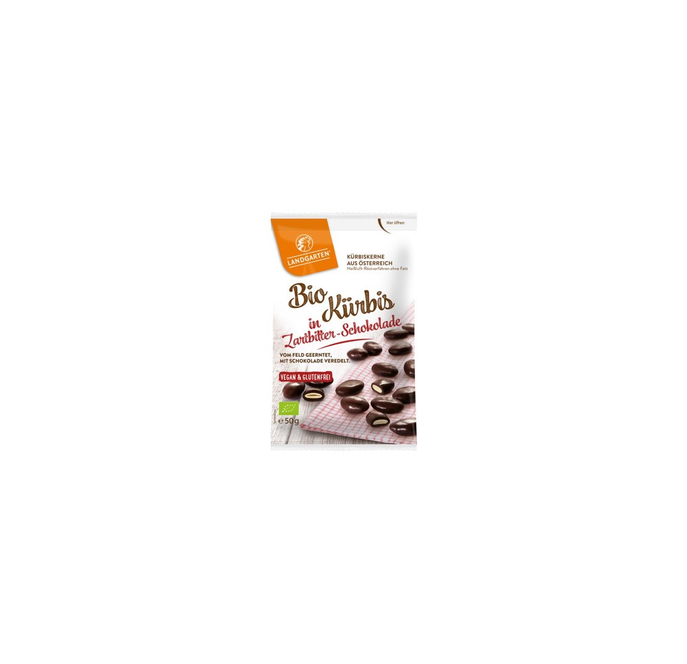 LANDGARTEN graines courge chocolat noir bio 50 g LANDGARTEN graines courge chocolat noir bio 50 g