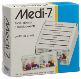 SAHAG Medi-7 pilulier 7 jours 4 cases jo blanc fr