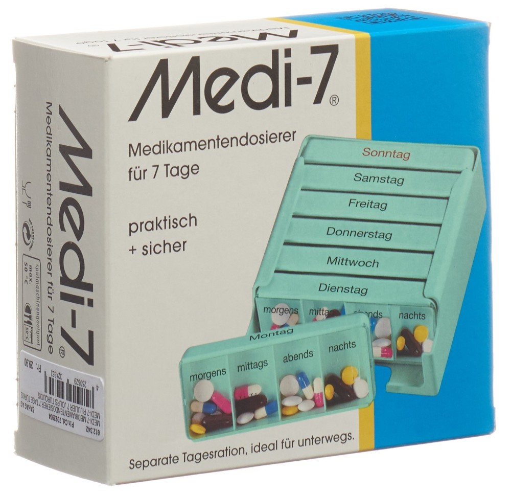 SAHAG Medi-7 pilulier 7 jours 4 cases jo turq all